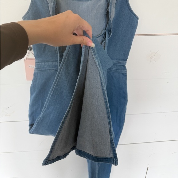 NWT Lightwash Denim Ruffle Jumpsuit - Picture 7 of 9